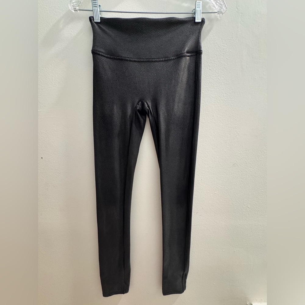 Spanx High-Waist Black Snake Print Leggings